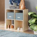 Signature Design by Ashley Piperton Contemporary 4 Cube Organizer for Storage, Fits 10.5" x 10.5" x 11" H Storage Bins, Wood,