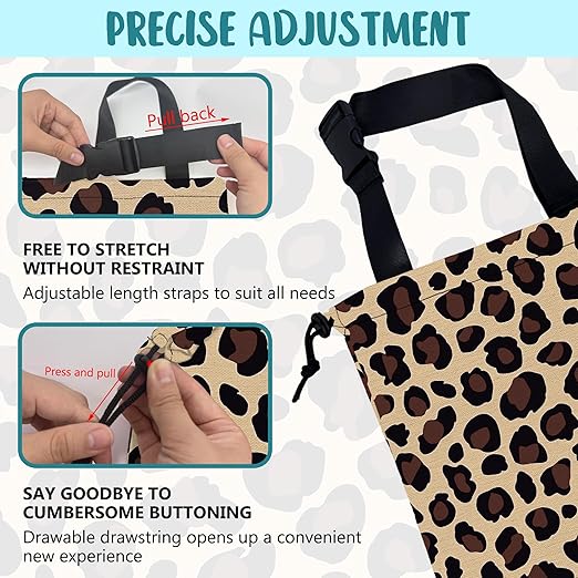 Car Trash Bag Abstract Brown Leopard Leak-Proof Car Garbage Bag with Drawstring Foldable Canvas Trash Bin with Adjustable Buckle for Car Accessories, Travelling, Camping