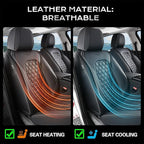 Coverado Front Seat Covers, Waterproof Nappa Leather Anti-Scratch Protectors, Universal Fit for Sedans, SUVs, Pickups, Car Ac