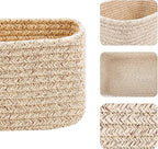 MiniArk Small Storage Baskets for Organizing | Closet Organizer Bins | Shelf Toy Basket | Woven Rope Baskets | Cube Decorativ