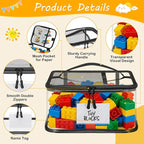 6 Pack Toy Storage Bags, Clear Toy Organizer with Labels, Waterproof PVC Toy Organization and Storage for Building Blocks, Pu