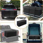 MDSTOP Hitch Cargo Carrier Bag, Waterproof Cargo Bag, 12.5 Cu Ft 53"x20"x20" Rainproof Vehicle Soft-Shell Carriers, with 8 Reinforced Straps for Vans Truck Pickup (Black, 12.5 cu. ft 53"x20"x20")