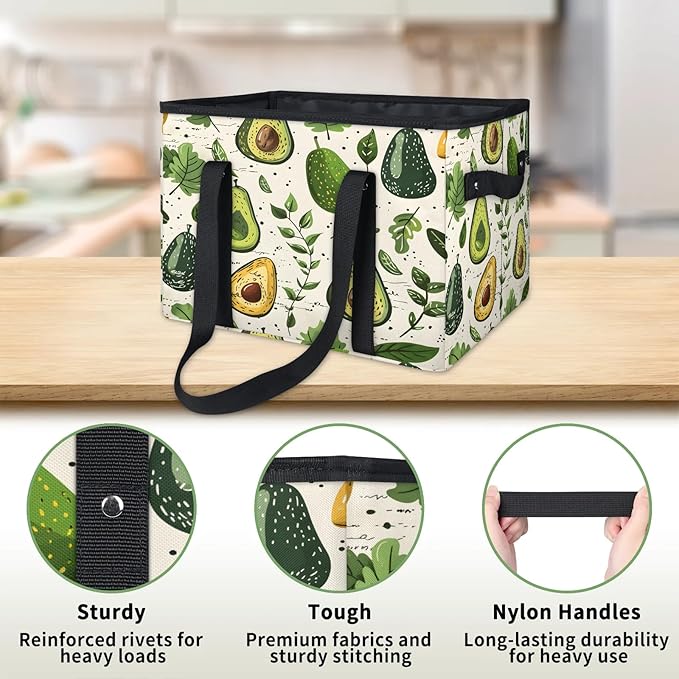 Reusable Grocery Bag, Foldable Large Shopping Tote Bag for Groceries Kitchen Picnic Car Trunk