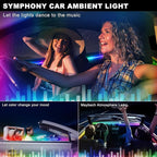Dreamcolor Acrylic Interior Car LED Strip Light with Wireless APP, RGB 14 in 1 with 175 inches 612 LEDs Fiber Optic Strip Lights for Car, Dual Zone Music Sync Neon Car Ambient Lighting Kits