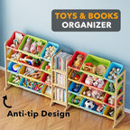 SpaceAid Large Toy Storage Organizer with 24 Bins and 3 Shelves, Toy Organizers Storage Bookshelf, Kids Bin Shelf Box Bookcas