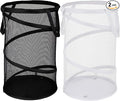BATTOO 2 Pack Large Collapsible Laundry Basket Foldable Mesh Pop Up Hamper with Handles for Laundry Room, Bathroom, Kids Room