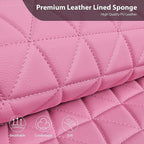 CAR PASS Bling Diamond Pink Leather Car Seat Covers Full Sets Interior Sets, Waterproof Shining Glitter Sparkly Crystal Unive