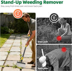 Floor Scraper Long Handle - Ice Removal Tool, Multifunctional Garden Cleaning Flat Shovel, 74" Weed Scraper Heavy Duty Sharp Blade for Lawn Edging,Sidewalk Weeding,Driveway Steps Snow Shovel