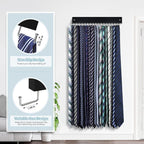 Tie Rack Belt Hanger Wall Mounted, Lomrsiul Non Slip 180 Degree Rotating Tie Organizer for Men Closet with 18 Hooks Closet Or