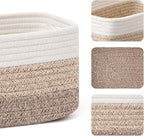 MiniArk Small Storage Baskets for Organizing | Closet Organizer Bins | Shelf Toy Basket | Woven Rope Baskets | Cube Decorativ