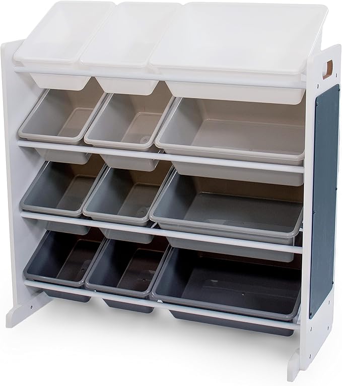 Humble Crew Toy Storage Organizer with 12 Removable Storage Bins for Kids Playroom, 4-Tier Toddler Toy Organization and Stora
