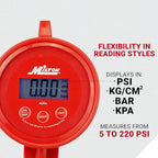 Milton 555e: Precision Digital Tire Inflator, Air Pressure Gauge, Grip-Head Air Chuck, 20" Hose, 1/4" Npt, W/Extreme ± 0.1& Accuracy, 10-120 Psi
