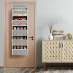 Univivi Hanging Storage Organizer Nursery Closet Cabinet Baby Storage with 5 Large Compartments 6 Side Pockets for Cosmetics,