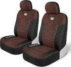 CAT Brown & Black Seat Covers for Cars, Trucks, & SUV - Set of (2) MeshFlex Car Seat Cover Front Seat Protectors - Airbag Com