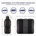 Skechers Air-Cooled Memory Foam Seat Covers,Mesh Thick Car Seat Covers,Piping Leather Car Seat Cover,Airbag Compatible,Automo