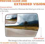 Left Driver Side Heated Mirror Glass Fits for Ford F-150 2011 2012 2013 2014 Blind Spot Convex Side View Replacement for BL3Z-17K707-E w/o Auto Dimming