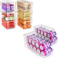 theaoo 6 Pack Clear Storage Bins with Lids Stackable AND Soda Can Dispenser for Refrigerator with Lids