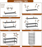 Shoe Rack, 8 Tier Tall Shoe Rack for Entryway, Shoe Orhanizer for Closet, Shoe Shelf, Shoe Stand for Front Door Entrance, Clo