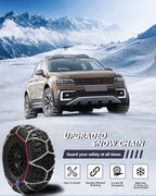 SCITOO Snow Chains For Car Pickup Trucks SUV,Universal Emergency Tire Traction Chain,Anti-Skid Thickening Tire Chains Width 2