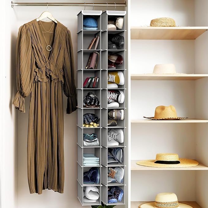 Simple Houseware 2 Pack 10 Shelves Hanging Organizer, Gray