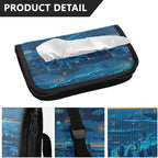 Car Tissue Holder Car Visor Organizer Tissue Box Holder for Car Sun Visor Organizer with Car Vehicle Accessories Essentials Interior for Women Men Dark Blue Crowd Whale Light Ice