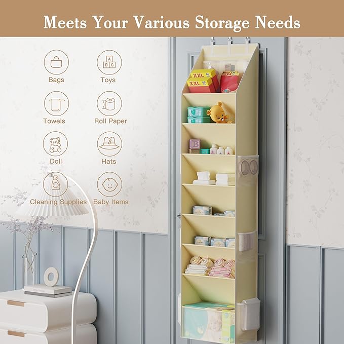 Criusia Shoe Storage, Over the Door Shoe Organizer, Hanging Closet Shoe Storage with Large Deep Pockets, Fits 16–24 Pairs of 
