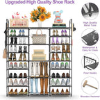 Kottwca Shoe Rack Organizer, Large Shoe Rack for Entryway Closet, Metal Shoe Shelf for Shoes and Boots, Big Non-Woven Fabric 