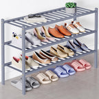 Smiry Bamboo Shoe Rack for Closet, 3 Tier Long Wooden Stackable Shoe Organizer, Free Standing Shoes Storage Shelf for Entrywa