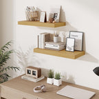 Fun Memories 24 x 10 Floating Shelves Wall-Mounted - Rustic Wood Shelf - 10 Inch Deep Floating Shelves for Wall - Large Stora