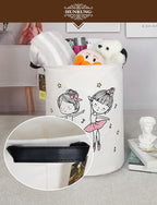 HUNRUNG Laundry Hamper,Large Canvas Fabric Lightweight Storage Basket Toy Organizer Dirty Clothes Collapsible Waterproof for 
