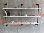 Industrial Pipe Shelving Rustic White Pipe Wall Shelves Industrial Shelves with Wood Planks Floating Shelves 60 Inch Farmhous