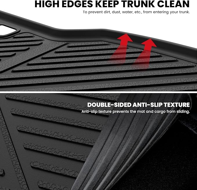 LASFIT Cargo Mat & Seatback Mat for Toyota Land Cruiser 2024-2026, Custom Fit All-Weather TPE Rubber Backrest & Trunk Mats for Land Cruiser Accessories, Easy to Clean, Black