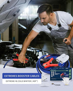 SAFEMATE 00 Gauge 30 FT Heavy Duty Jumper Cables - 1500Amp Booster Jumper Cable for Car, SUV and Trucks Battery - Quick Connect, Blue