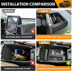Center Console Organizer Compatible with 2021-2024 Ford Bronco Sport CX430 Dash Storage Tray Armrest Storage Organizer Dashboard Box for Bronco Sport Accessories(Armrest+Dash Storage Tray)