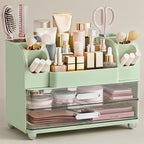 HBlife Makeup Organizer for Vanity with Brush Holder, Large Bathroom Countertop Cosmetic Organizer Skin Care Storage, Easy to