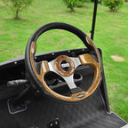 NOKINS 12.5" Universal Golf Cart Steering Wheel, Fit EZGO TXT/RXV/Club Car DS/Precedent/Yamaha, Most Golf Carts (Wood)