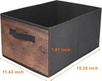 JAKAGO Fabric Storage Bins set of 4 Rectangle Storage Baskets with Handle Foldable Closet Organizer for Clothes Towel bedding