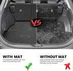 LASFIT Cargo Trunk Mat with Backrest Mats for Toyota RAV4 2025 2024 2023 2022 2021 2020 2019 (Include Hybrid) All Weather TPE Rear Cargo Liner Custom Fit Waterproof RAV 4 Accessories, Black