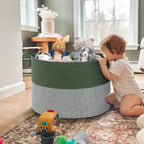 INDRESSME 115L Extra Large Cotton Rope Blanket Basket, Home Decor Laundry Storage Basket for Organizing Bedroom, Living Room,