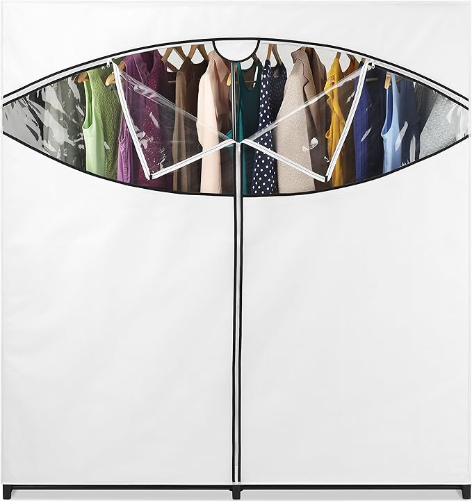 Whitmor 60-inch Extra-Wide Clothes Closet, 60” with White Cover
