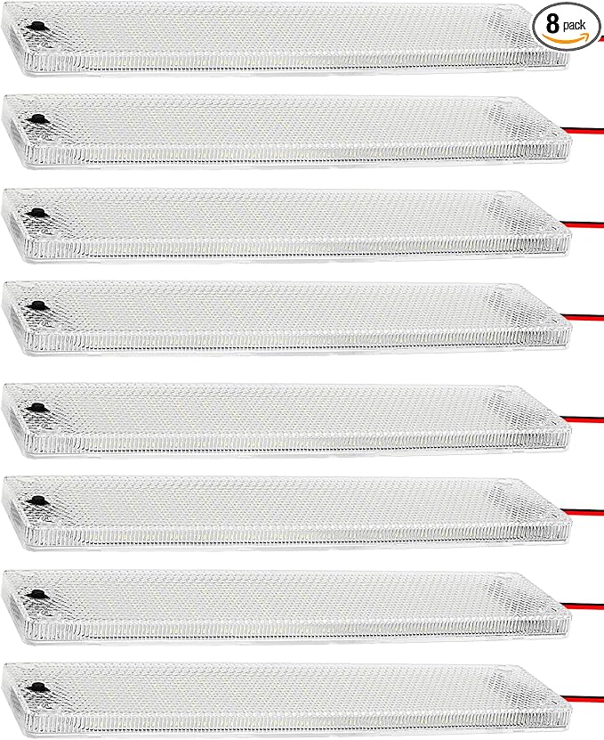 8 Pack 12v LED Interior Light Bar 2376LM DC 12 v Volt led Strip Ceiling Lights Lighting Fixture Inside with On/Off Switch for RV Enclosed Cargo Trailer Van Boat Car Camper