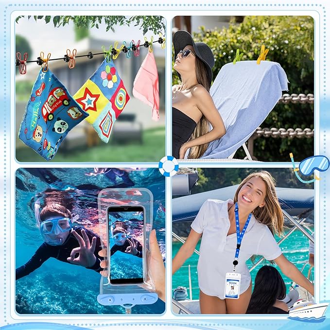 Cruise Ship Essentials Kit, Waterproof Cruise Luggage Tags, Lanyard for Cruise Ship Cards, Phone Bags, Travel Clothesline Cru