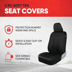 Motor Trend Black Cloth Car Seat Covers for Front Seats – Premium Automotive Bucket Seat Covers, Made for Vehicles with Remov