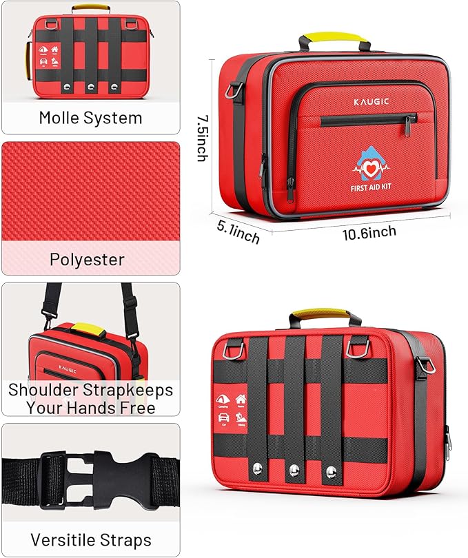 500 PCS First Aid Kit for Car Home Businesses, Well-Organized Emergency Kit, Survival Trauma Waterproof First Aid Kits for Tr