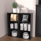Wooden 3 Cube Storage Organizer, 3 Tier Low Bookcase Freestanding Storage Display Organizer,Versatile Cubes Shelf and Cubby U