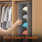 Lifewit Hat Organizer for Baseball Caps, Hat Rack Hanging Storage, Non-Woven Fabric Display Shelf Holds Up to 40 Hats, Cap Ho