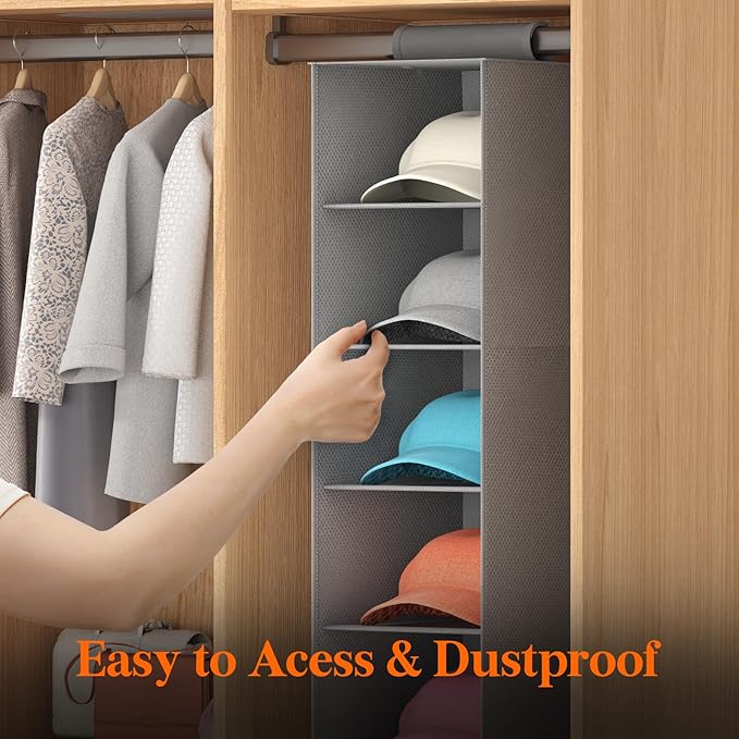 Lifewit Hat Organizer for Baseball Caps, Hat Rack Hanging Storage, Non-Woven Fabric Display Shelf Holds Up to 40 Hats, Cap Ho
