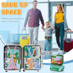 Paterr 7 Pcs Packing Cubes for Travel Kids Days of Week Compression Packing Cubes Colorful Luggage Organizers Suitcase Camp (