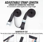Cartman 1" x 12' Lashing Straps Cargo Tie-Down Strap Up to 600lbs, 12pk in Carry Bag, Black