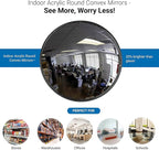 26” Acrylic Outdoor Convex Mirror With Plastic Back, Round Security Mirror for the Garage Blind Spot, Store Safety, Warehouse Side View, Circular Wall Mirror for Personal/Office Use -Vision Metalizers